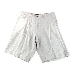 Blue Saks Fifth Avenue Linen Shorts Mens Size 36 Beige